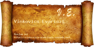 Vinkovics Evariszt névjegykártya